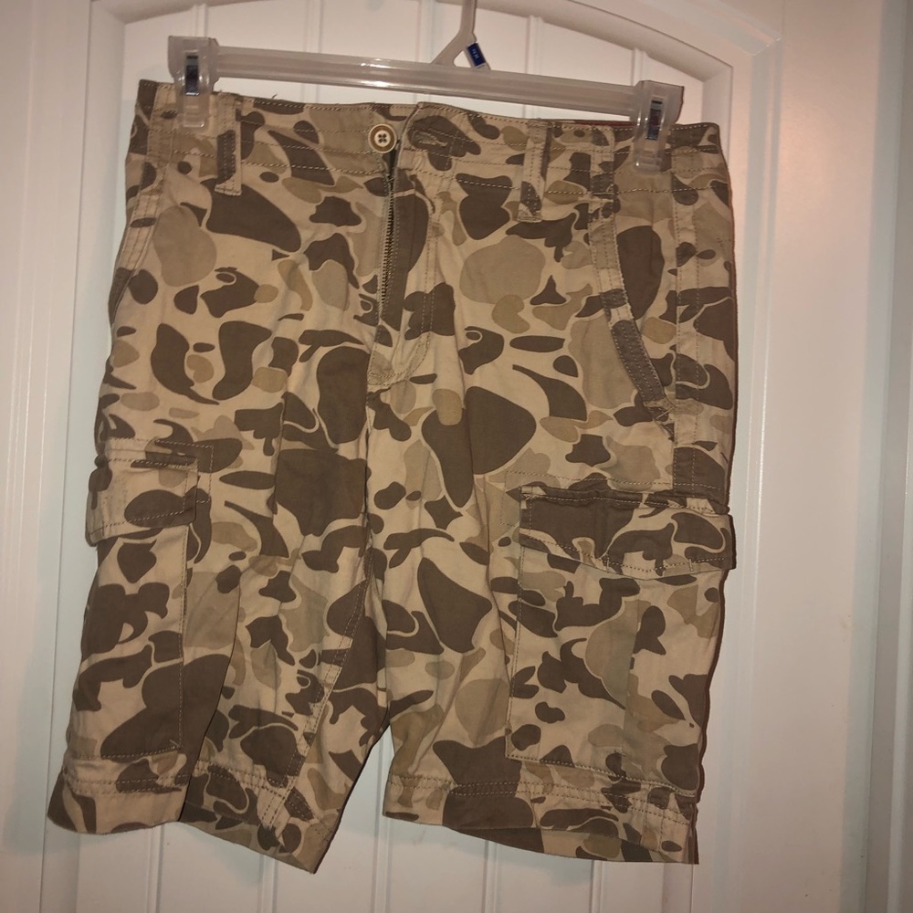 Mens Red Camel Camaflouge Cargo Shorts
